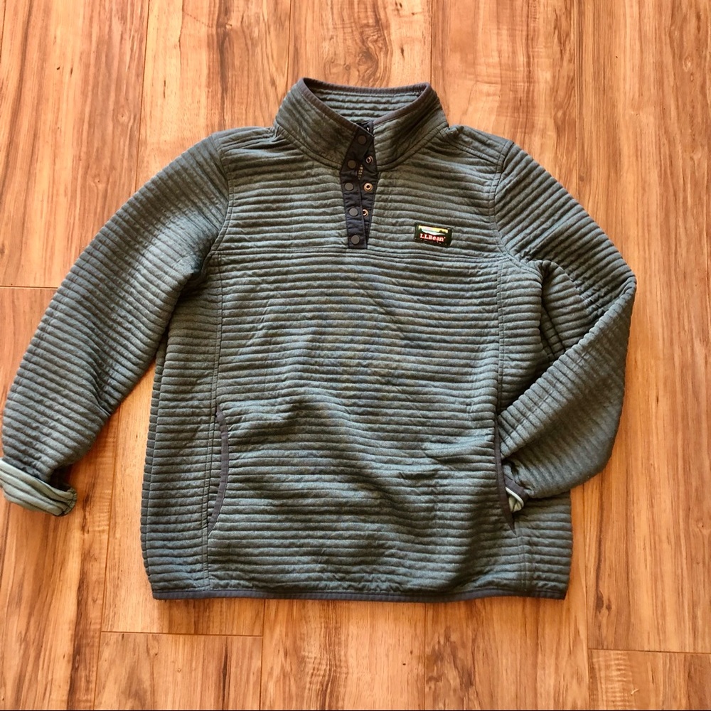L.L. Bean Blue Quarter-Snap Sweatshirt - Picture 5 of 5